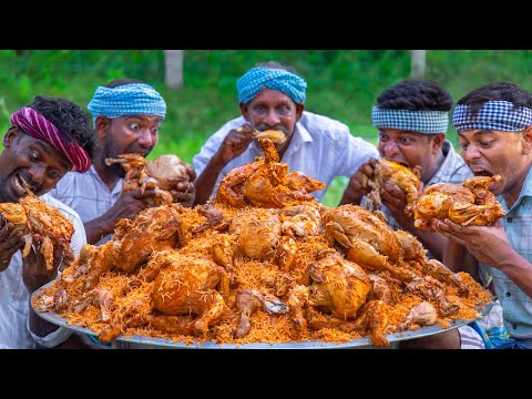 FULL CHICKEN BIRYANI | Whole Chicken Biryani Cooking & Eating in Village | Arabian Biryani Recipe