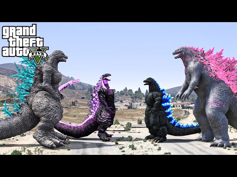 Godzilla Minus One, Shin Godzilla vs Godzilla x Heisei Godzilla - The New Battle ( GTA V Mods )