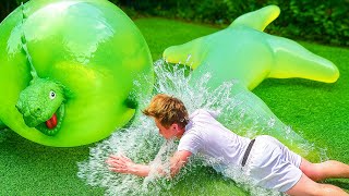 Inflating Toys with Water until they FLOOD MY GARDEN...
