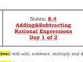 Adding and Subtracting Rational Expressions Explained