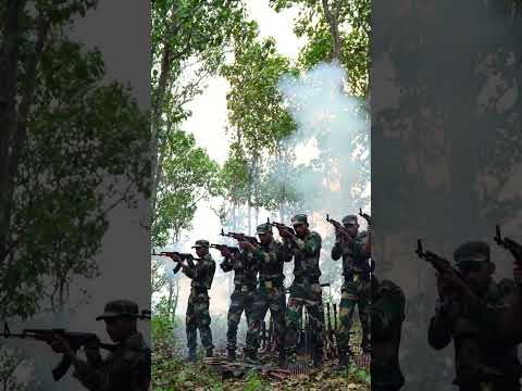 Indian Army Jungle Firing | 10 Soldiers AK-47 Shooting Training Drill | Deshbhakti #Shorts #army