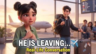 Thumbnail for the video "He Is Leaving… ✈️ | Real-Life English Conversation | A1–A2 English Learners" from Beginner English Zone