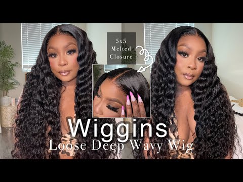 Ready In Seconds!!  5x5 Melted Closure Loose Deep Wave Wig | ONE STEP INSTALL FT. WIGGINS HAIR 🤍