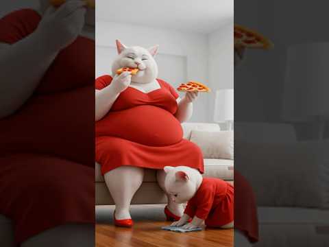 Fat mother cat caught sleeping with young man💔#SadCat #LostKitten #cat #ai #short #cartoon #funny