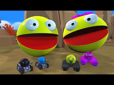 Pacman vs Monsters Compilation | Pacman  & Droid Pacman vs Biped Robot Monster -#asmr