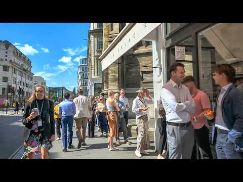 LONDON: City of London to West End - Lunchtime Rush Walking Tour | 4K HDR