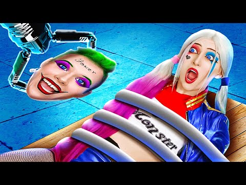 🎭 Extreme Makeover: Harley Quinn to Joker! 🤡 Amazing Hacks & Gadgets