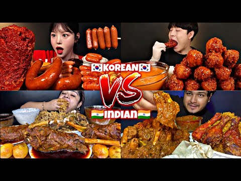 TOP KOREAN FOODS VS TOP INDIAN FOODS (BEST FOODS FOR MUKBANG) 🇰🇷🆚🇮🇳🤯😱🙀