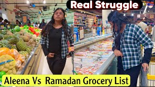 Aleena' first Ramadan Grocery shopping