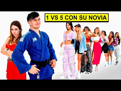 1 Youtuber VS 5 Chicas con su Novia Delante!