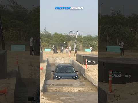 Tata Harrier EV Water Wading and Jumping Test | Off-Road Adventure #shorts @MotorBeam
