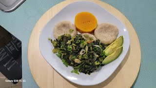 USING MORINGA LEAVES AND CALLALOO FROM MY BACKYARD FOR BREAKFAST #recipe #backyard