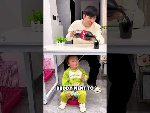 🥤😂 Why Can't Jake Fill His Glass! Buddy's SECRET Straw TRICK! #funny