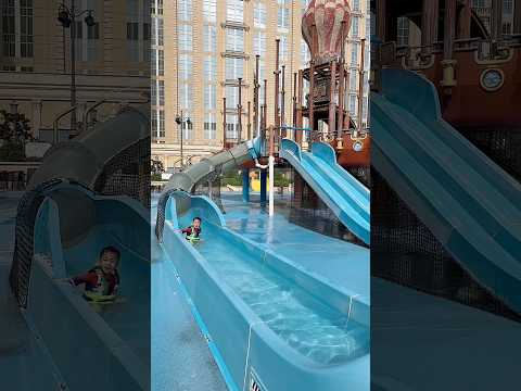 Aiden is Playing Pirate Ship Slide!! #shorts #funny #happy #games #water #lol