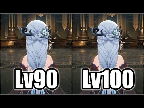 【原神】申鶴のバフはLv90とLv100でどのくらい変わるのか比較【げんしん】