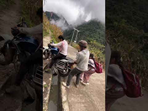 Crossing road gap with bike #shortsvideo