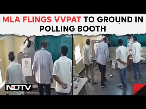 Lok Sabha Elections 2024 | On Camera, Andhra MLA Flings VVPAT To Ground In Polling Booth