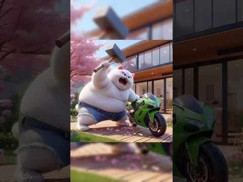 ayah hancurkan motor ❌ #animation #cartoon #cat #facts #cute #funny #comedy #cats #kucing #shorts