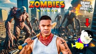 Zombies Attack in City | Franklin and Shinchan Doraemon Survival in GTA5