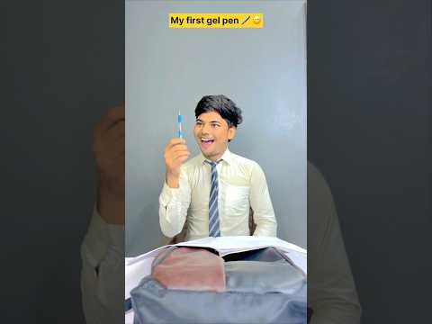 My first gel pen 🖊️ 🥹 #shorts #indian #relatable #pencil #school #pen #anuprajgupta #students