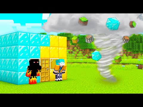 QUEM SOBREVIVEU AO TORNADO COM BASE DE DIAMANTE NO MINECRAFT