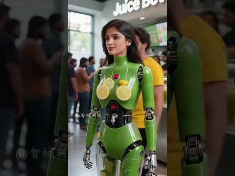 rich green juice dispenser robot #futurelistic#robot#technology#humanoid#soyasause#susi#ai