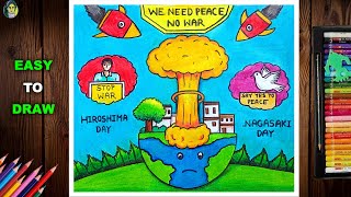 Hiroshima Nagasaki Day Drawing | Hiroshima Day Poster Drawing | How To Draw Hiroshima Day Poster
