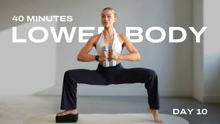 Day 10 - 40 Min. Lower Body Workout | Power Pilates x HIIT | Strong & Balanced Plan