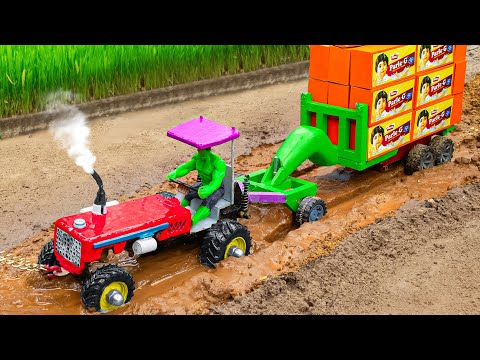 diy tractor making heavy loading rickshaw new technology science project | truck stuck in mud