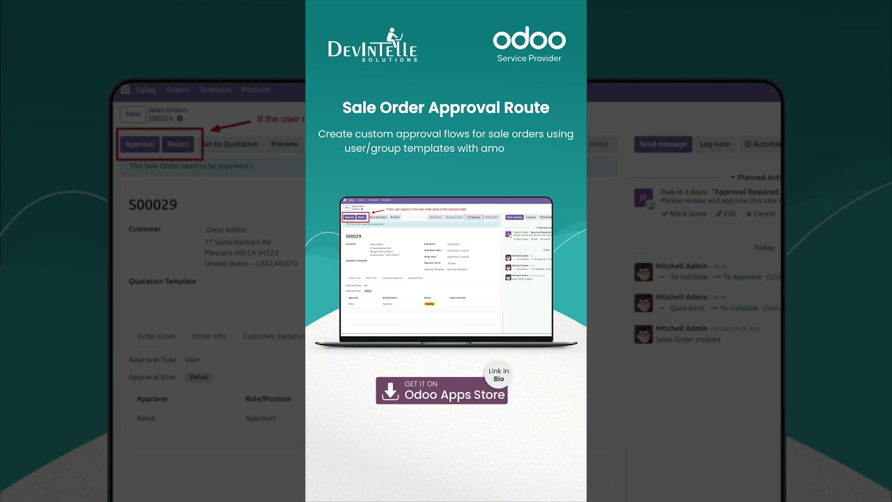 Sale Order Approval Route in Odoo – Step by Step | 23.09.2025

Manage your sales process better with the Sale Order Approval Route in Odoo. This feature helps businesses add an extra layer ...