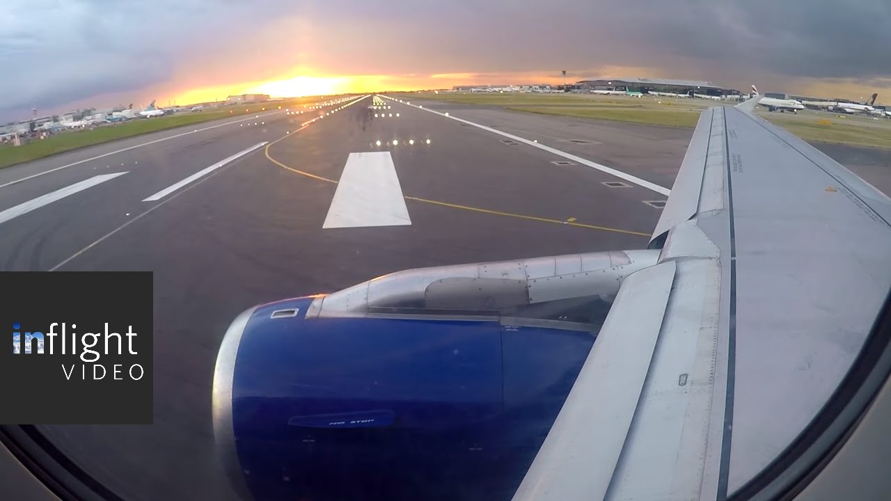ATC: Beautiful Sunset Departure from London Heathrow (British Airways A319)