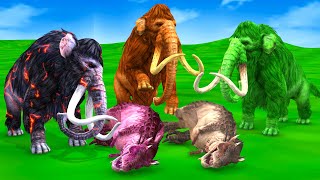 5 Titan T-rex team vs 3 zombie Elephant mammoth clan | Versuslife | Funny 3d Animals