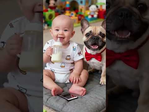 Cute Baby and French Bulldog 🐶 | Early Learning for Kids (0-3 Years) | This Is Just Too Cute! 💕