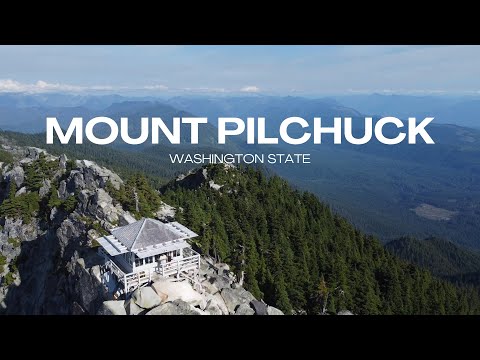 Drone shots of Mount Pilchuck lookout tower