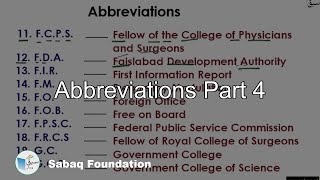 Abbreviations Part 4