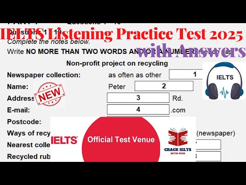 IELTS Listening Actual Test 2025 with Answers | 16.07.2025
