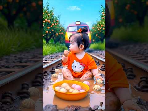 ❤️ Evolution of Baby: Train Attack on Baby for Food Eating #cat #cute #love #shorts BabyLos 86
