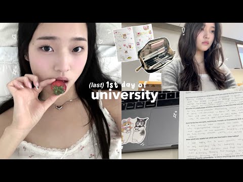 (last) first day of university vlog💌: grwm, long lectures, haircare routine, cute nails, busy days