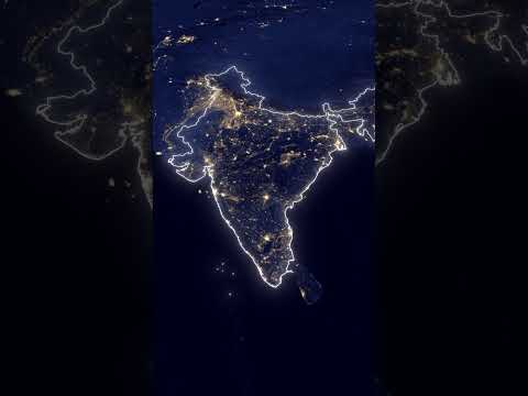 خريطة العالم ليلًا تكشف الحقيقة: كوريا الشمالية في الظلام، الصين على الساحل، والهند تتوهج بالسكان