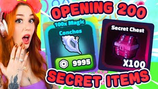 OPENING 200 SECRET ITEMS and CHESTS in SPONGEBOB Tower Defense on Roblox!