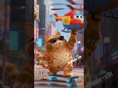 Cat's Toy Helicopter BROKE🚁 A Real Helicopter Shows Up #shorts #funny #cat #cute #animals #comedy