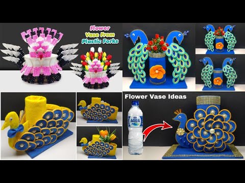 4 Ide Kreatif Dari Botol Bekas| Best Out of waste | Vase flower fiy