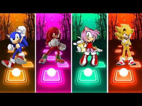 Sonic 🆚 Sonic Red 🆚 Amy Rose 🆚 Yellow Sonic The Hedgehog Coffin Dance Cover Tiles Hop
