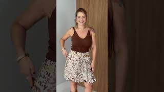 Vídeo adicional 7 do item Saia Savannah Boho - Animal Print - Leveza, Estilo e Atitude