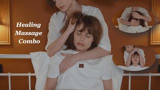 ASMR MASSAGE with scalp scratching, shoulder & neck compressions and back scratches - no talking