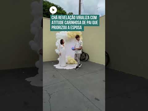 Pai 'foge' de amigos para abraçar mãe em chá revelação! 🥰
