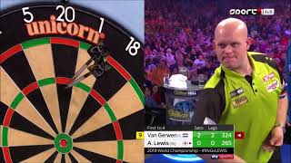 Michael van Gerwen vs Adrian Lewis 2019 PDC World Darts Championship 2018.12.27 Nyolcaddöntő Round 4