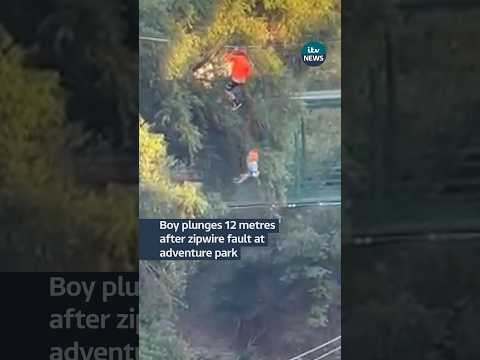Child falls after zipwire harness breaks #itvnews #news #zipwire