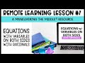 Solving Equations with Variables on Both Sides