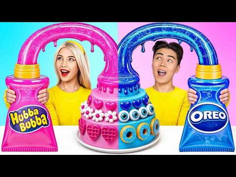 Desafío de Decoración de Pasteles Rosa vs. Azul | Competencia de Comida de Un Color por RATATA POWER